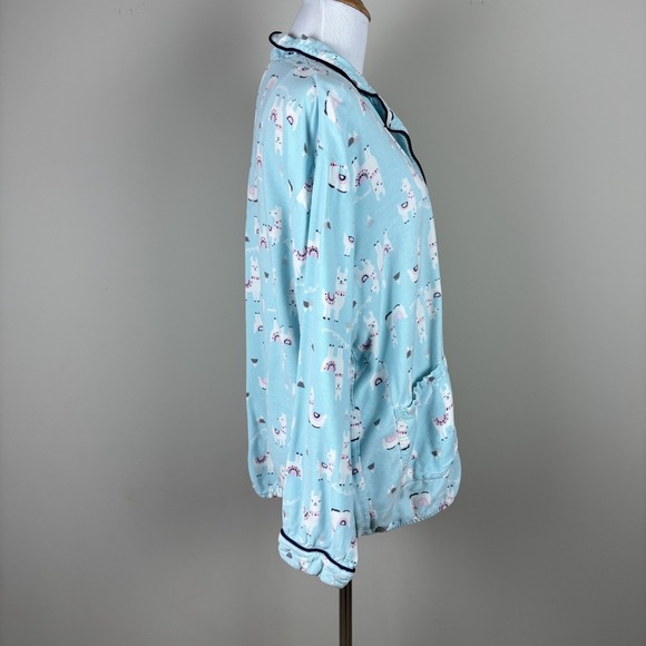 Karen Neuburger Live Love Lounge Womens L Flannel Pajama Set Llama PJs Top Pants - Picture 3 of 16